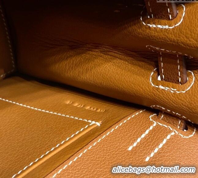 Well Crafted Hermes Kelly Danse Bag 22cm in Evercolor Leather H1508 Brown/Gold (Half Handmade)