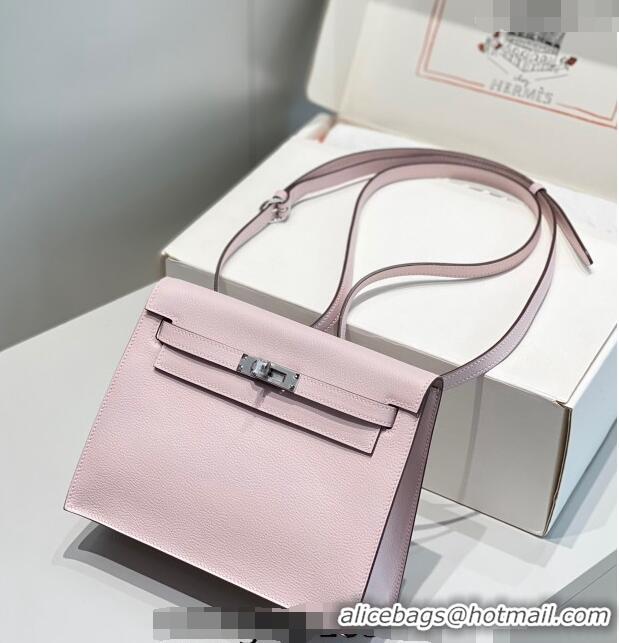 Grade Price Hermes Kelly Danse Bag 22cm in Evercolor Leather H1508 Dreamy Purple/Silver (Half Handmade)