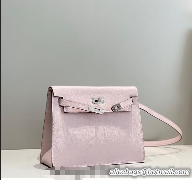 Grade Price Hermes Kelly Danse Bag 22cm in Evercolor Leather H1508 Dreamy Purple/Silver (Half Handmade)