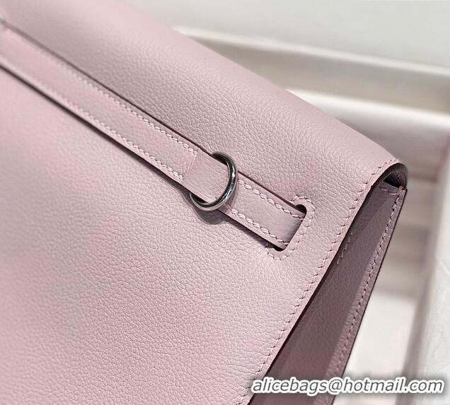 Grade Price Hermes Kelly Danse Bag 22cm in Evercolor Leather H1508 Dreamy Purple/Silver (Half Handmade)