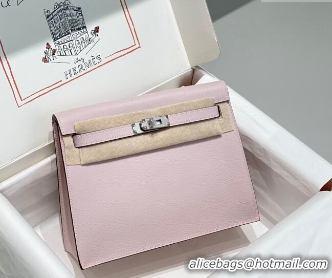 Grade Price Hermes Kelly Danse Bag 22cm in Evercolor Leather H1508 Dreamy Purple/Silver (Half Handmade)