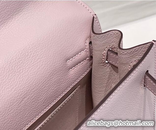 Grade Price Hermes Kelly Danse Bag 22cm in Evercolor Leather H1508 Dreamy Purple/Silver (Half Handmade)