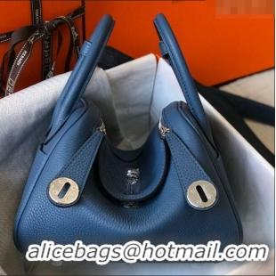 ​Buy Inexpensive Hermes Mini Lindy 21cm in Original Calf Leather H3043 Blue