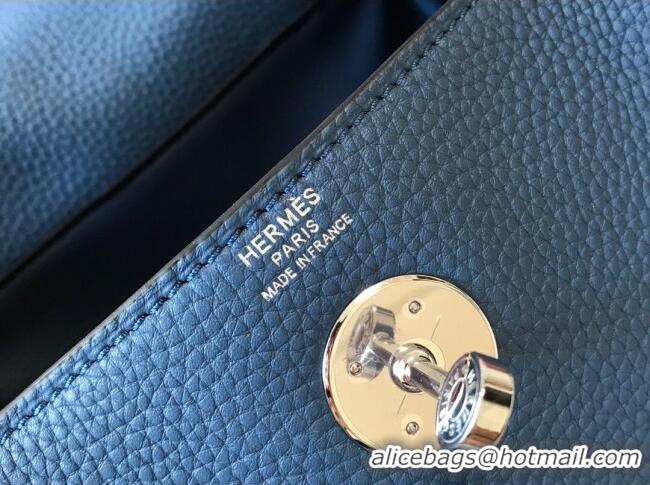 ​Buy Inexpensive Hermes Mini Lindy 21cm in Original Calf Leather H3043 Blue