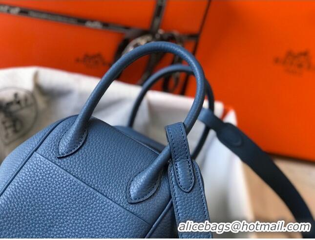 ​Buy Inexpensive Hermes Mini Lindy 21cm in Original Calf Leather H3043 Blue