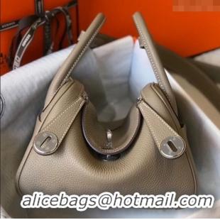 Buy Discount Hermes Mini Lindy 21cm in Original Calf Leather H3043 Dove Grey