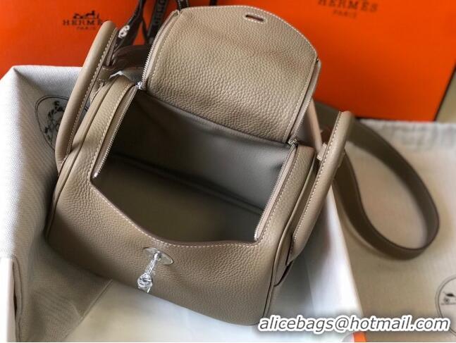 Buy Discount Hermes Mini Lindy 21cm in Original Calf Leather H3043 Dove Grey