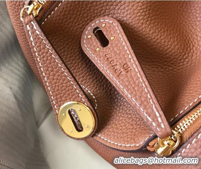 Perfect Cheap Hermes Mini Lindy 21cm in Original Calf Leather H3043 Brown