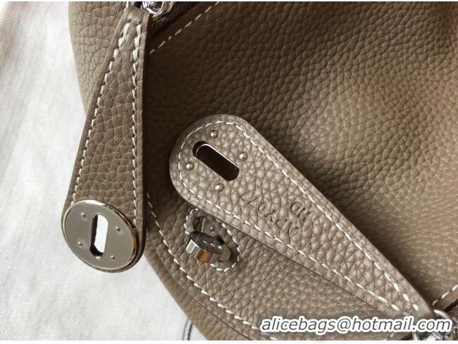 Inexpensive Hermes Mini Lindy 21cm in Original Calf Leather H3043 Elephant Grey