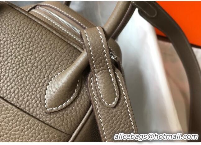 Inexpensive Hermes Mini Lindy 21cm in Original Calf Leather H3043 Elephant Grey