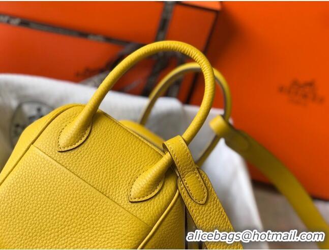 New Design Hermes Mini Lindy 21cm in Original Calf Leather H3043 Yellow