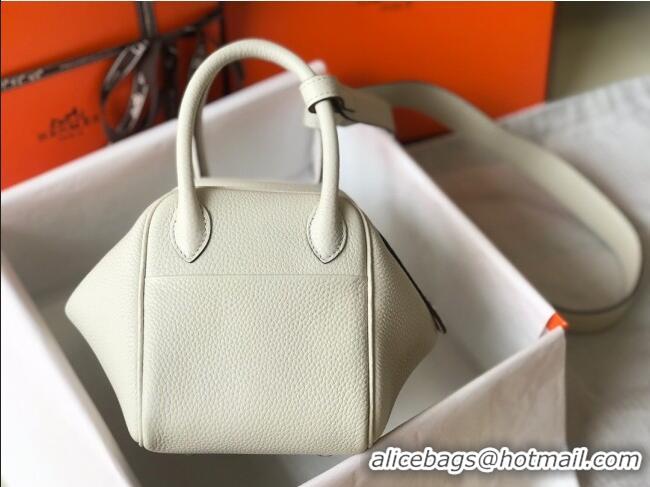 Affordable Price Hermes Mini Lindy 21cm in Original Calf Leather H3043 White