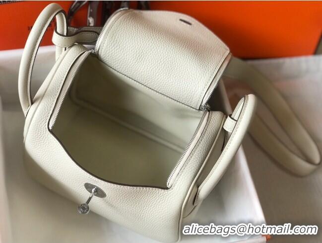 Affordable Price Hermes Mini Lindy 21cm in Original Calf Leather H3043 White