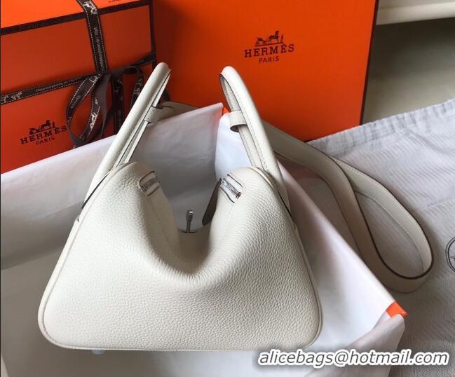 Affordable Price Hermes Mini Lindy 21cm in Original Calf Leather H3043 White