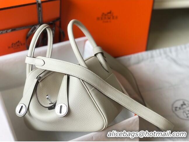 Affordable Price Hermes Mini Lindy 21cm in Original Calf Leather H3043 White