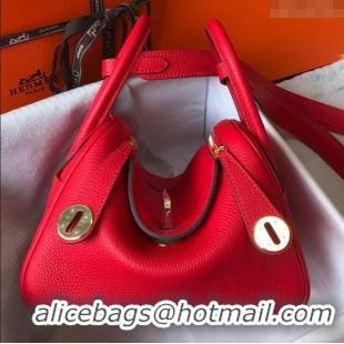 Best Price Hermes Mini Lindy 21cm in Original Calf Leather H3043 Red