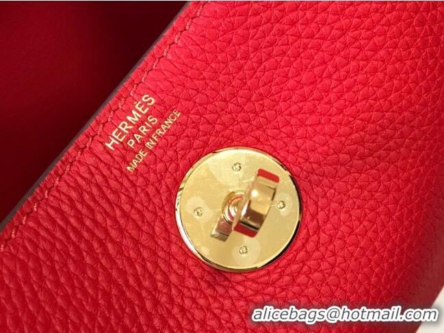 Best Price Hermes Mini Lindy 21cm in Original Calf Leather H3043 Red