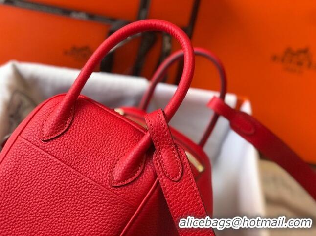 Best Price Hermes Mini Lindy 21cm in Original Calf Leather H3043 Red