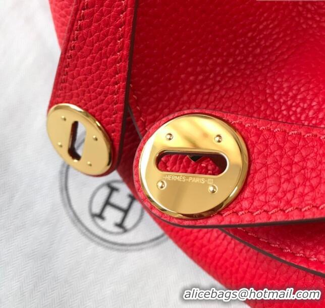 Best Price Hermes Mini Lindy 21cm in Original Calf Leather H3043 Red