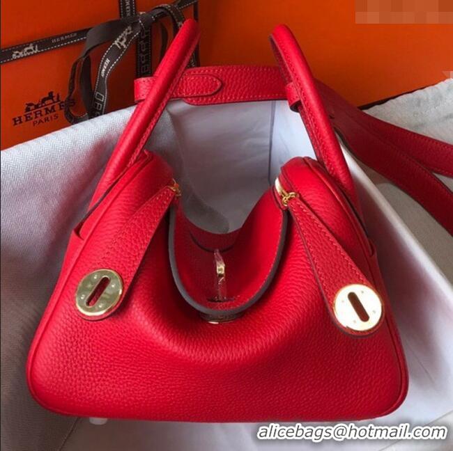 Best Price Hermes Mini Lindy 21cm in Original Calf Leather H3043 Red