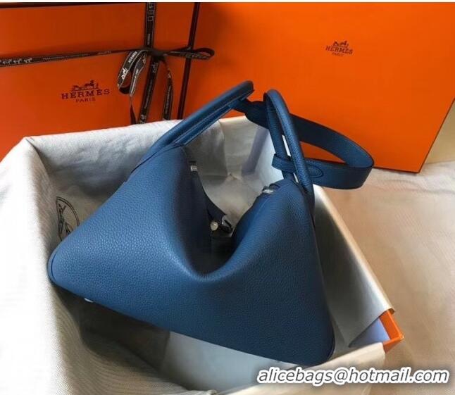 Cheap Design Hermes Lindy 30cm Bag In Togo Calfskin Leather H2903 Denim Blue