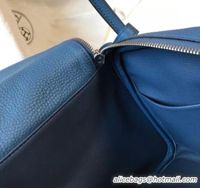 Cheap Design Hermes Lindy 30cm Bag In Togo Calfskin Leather H2903 Denim Blue