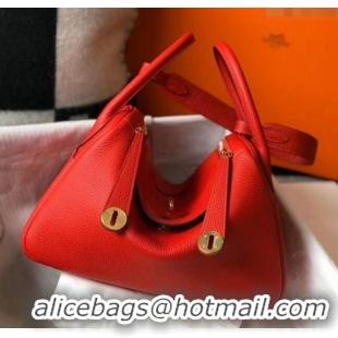 Grade Discount Hermes Lindy 30cm Bag In Togo Calfskin Leather H2903 Red