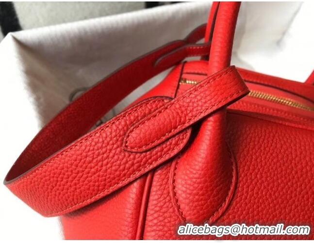 Grade Discount Hermes Lindy 30cm Bag In Togo Calfskin Leather H2903 Red