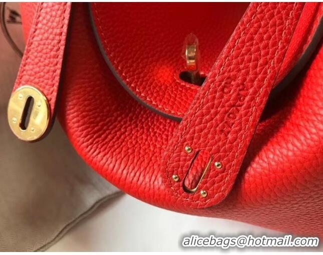 Grade Discount Hermes Lindy 30cm Bag In Togo Calfskin Leather H2903 Red