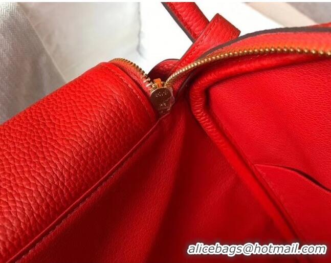 Grade Discount Hermes Lindy 30cm Bag In Togo Calfskin Leather H2903 Red