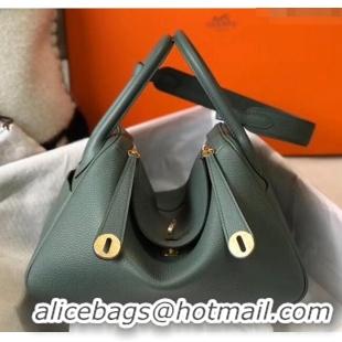 Free Shipping Hermes Lindy 30cm Bag In Togo Calfskin Leather H2903 Almond Green