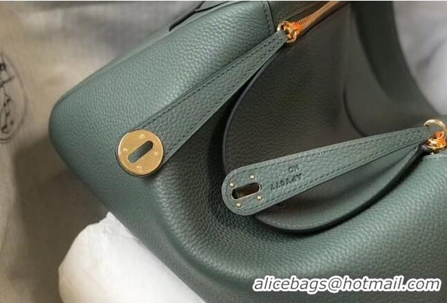 Free Shipping Hermes Lindy 30cm Bag In Togo Calfskin Leather H2903 Almond Green