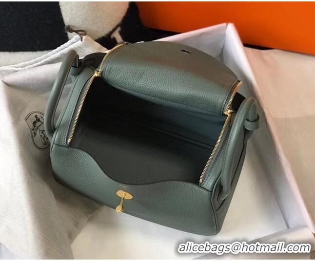 Free Shipping Hermes Lindy 30cm Bag In Togo Calfskin Leather H2903 Almond Green