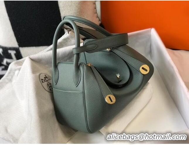 Free Shipping Hermes Lindy 30cm Bag In Togo Calfskin Leather H2903 Almond Green