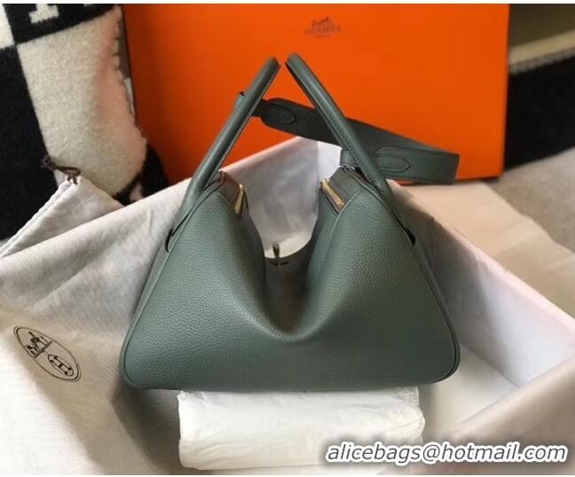 Free Shipping Hermes Lindy 30cm Bag In Togo Calfskin Leather H2903 Almond Green