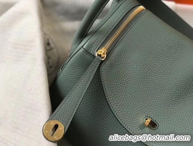 Free Shipping Hermes Lindy 30cm Bag In Togo Calfskin Leather H2903 Almond Green