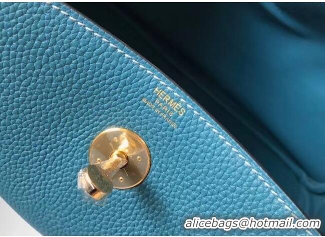 Famous Brand Hermes Lindy 30cm Bag In Togo Calfskin Leather H2903 Blue