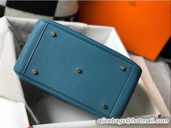 Famous Brand Hermes Lindy 30cm Bag In Togo Calfskin Leather H2903 Blue