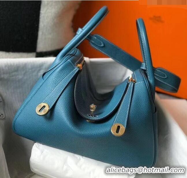 Famous Brand Hermes Lindy 30cm Bag In Togo Calfskin Leather H2903 Blue