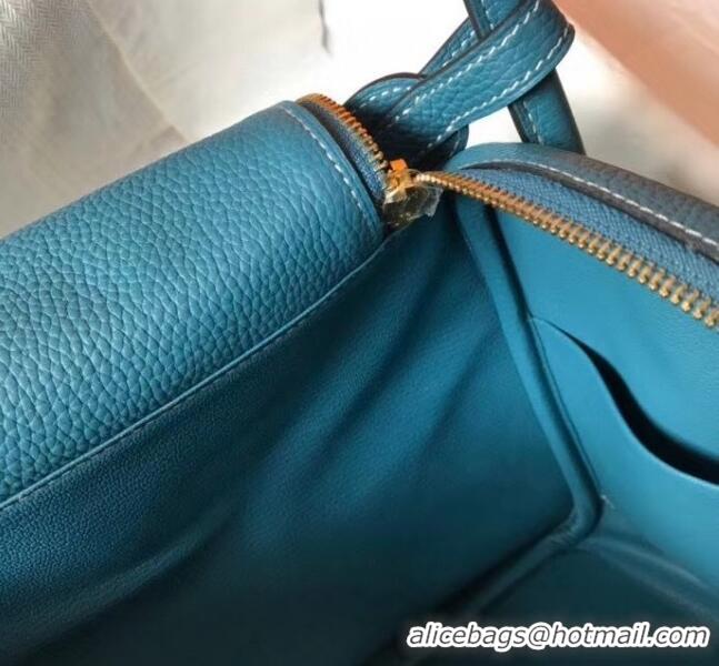 Famous Brand Hermes Lindy 30cm Bag In Togo Calfskin Leather H2903 Blue