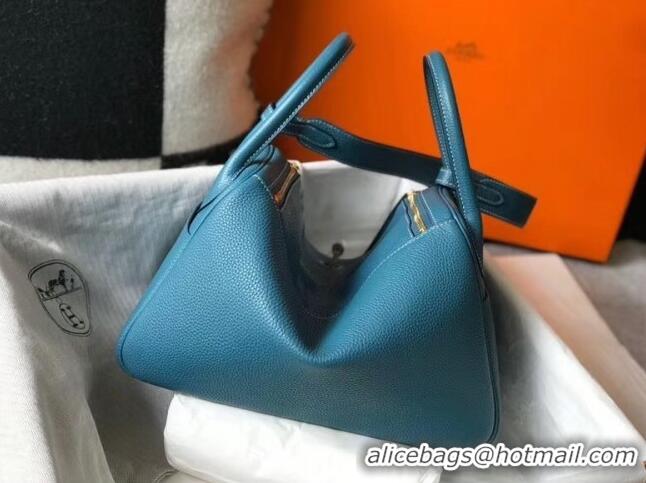 Famous Brand Hermes Lindy 30cm Bag In Togo Calfskin Leather H2903 Blue