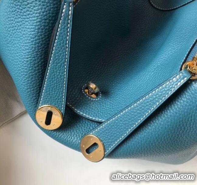 Famous Brand Hermes Lindy 30cm Bag In Togo Calfskin Leather H2903 Blue