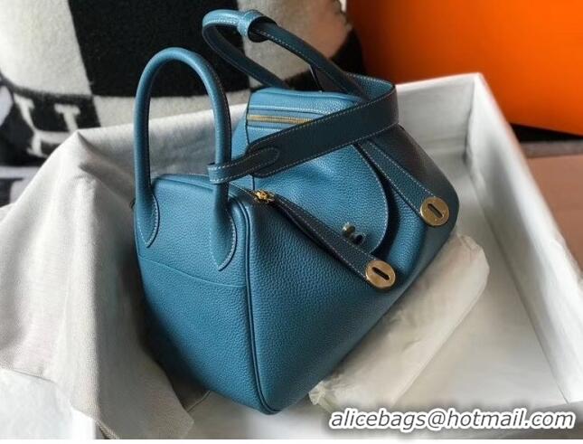 Famous Brand Hermes Lindy 30cm Bag In Togo Calfskin Leather H2903 Blue