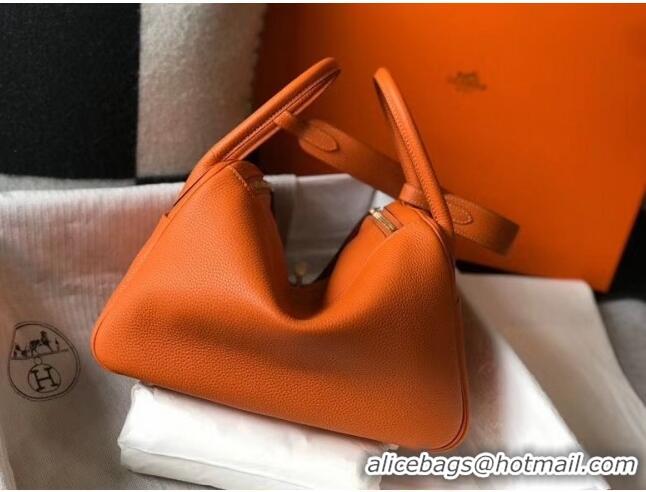 Good Taste Hermes Lindy 30cm Bag In Togo Calfskin Leather H2903 Orange