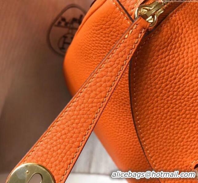 Good Taste Hermes Lindy 30cm Bag In Togo Calfskin Leather H2903 Orange