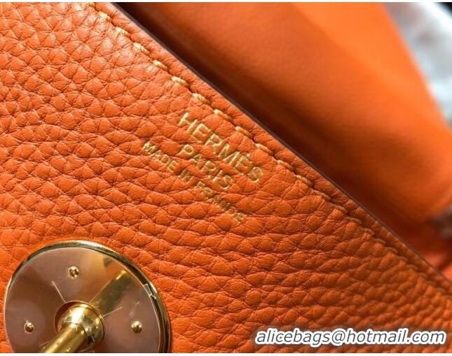 Good Taste Hermes Lindy 30cm Bag In Togo Calfskin Leather H2903 Orange