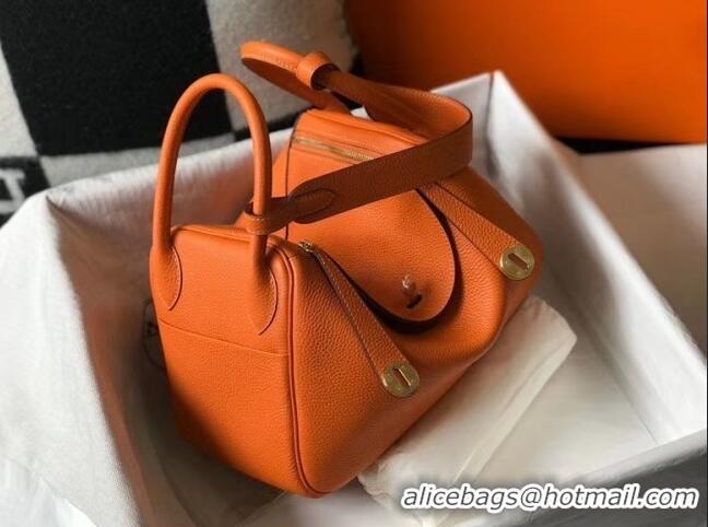 Good Taste Hermes Lindy 30cm Bag In Togo Calfskin Leather H2903 Orange