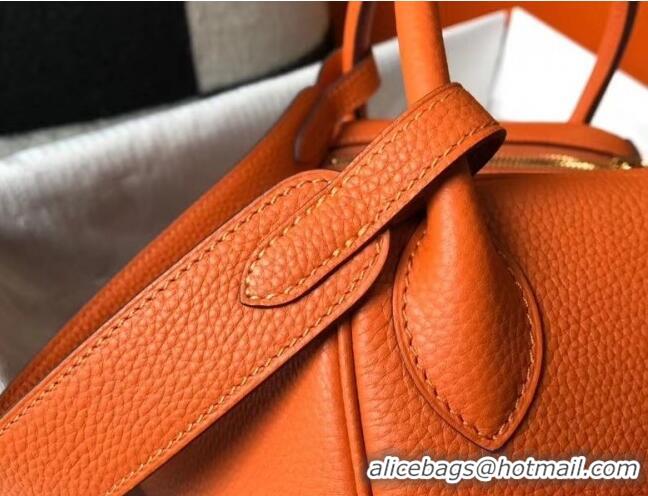 Good Taste Hermes Lindy 30cm Bag In Togo Calfskin Leather H2903 Orange