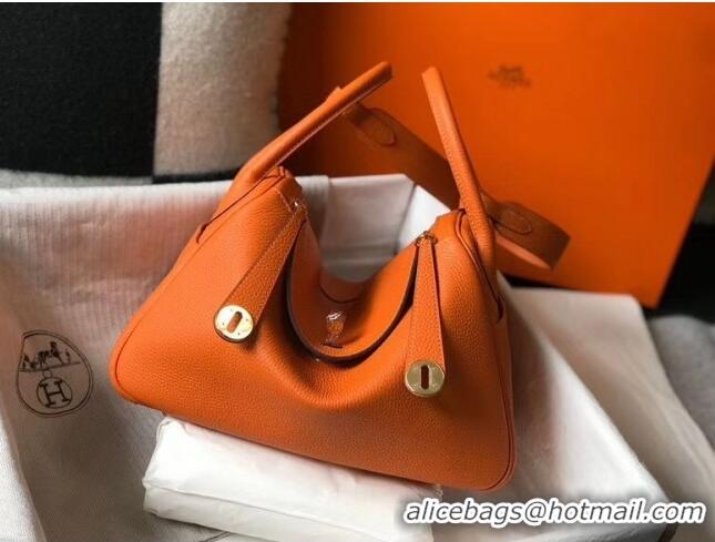 Good Taste Hermes Lindy 30cm Bag In Togo Calfskin Leather H2903 Orange