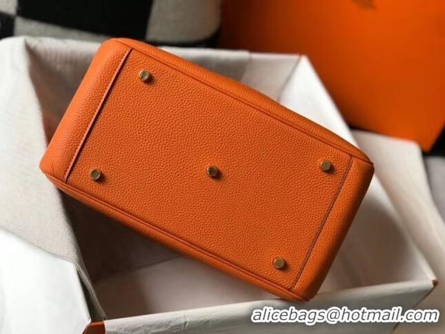 Good Taste Hermes Lindy 30cm Bag In Togo Calfskin Leather H2903 Orange